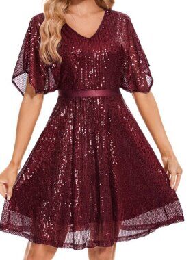 WEDTREND Sparkly Sequin Cocktail Dress – Size M